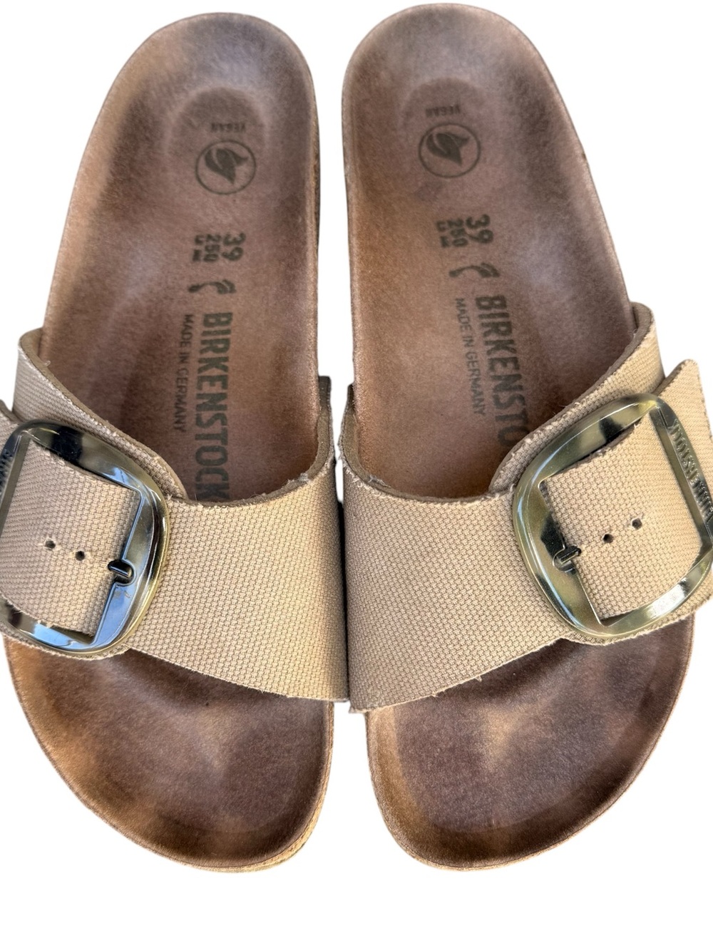 Birkenstock Vegan canvas tortoise shell buckle 39